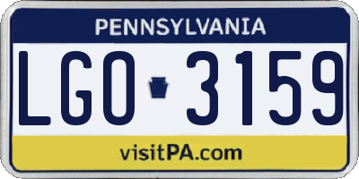 PA license plate LGO3159