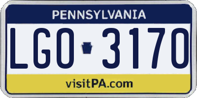 PA license plate LGO3170