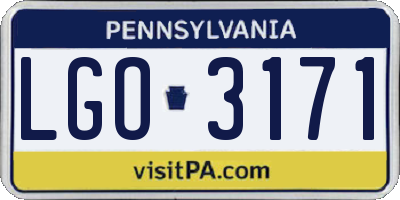 PA license plate LGO3171