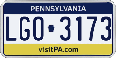 PA license plate LGO3173