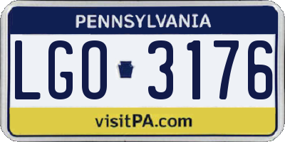 PA license plate LGO3176