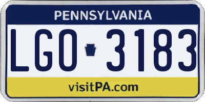 PA license plate LGO3183