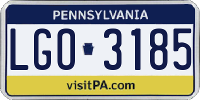 PA license plate LGO3185