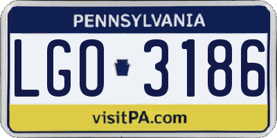 PA license plate LGO3186