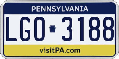 PA license plate LGO3188