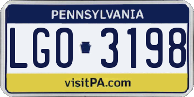 PA license plate LGO3198