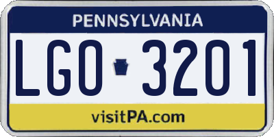 PA license plate LGO3201