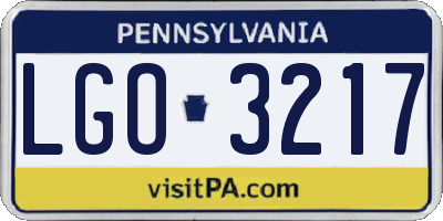 PA license plate LGO3217