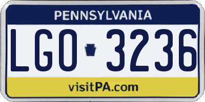 PA license plate LGO3236