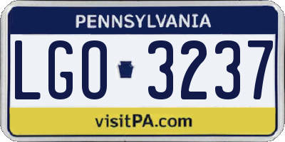 PA license plate LGO3237