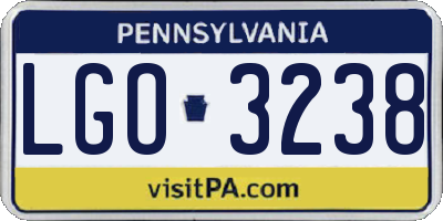 PA license plate LGO3238