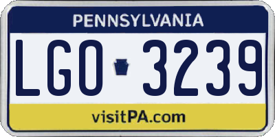 PA license plate LGO3239