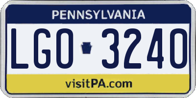 PA license plate LGO3240