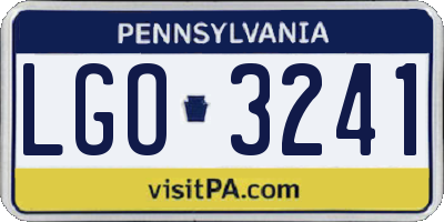 PA license plate LGO3241