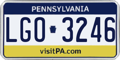 PA license plate LGO3246