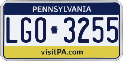 PA license plate LGO3255