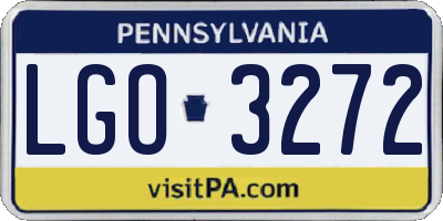 PA license plate LGO3272