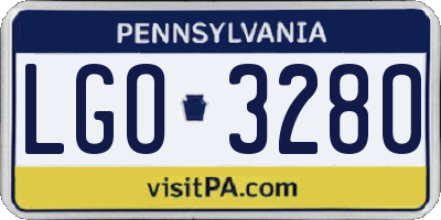 PA license plate LGO3280