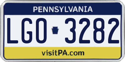 PA license plate LGO3282
