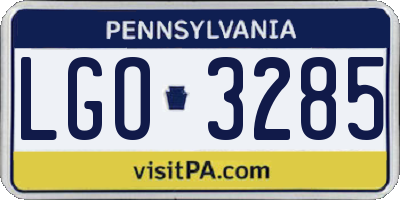 PA license plate LGO3285