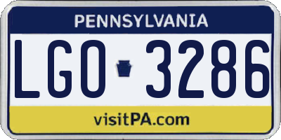 PA license plate LGO3286
