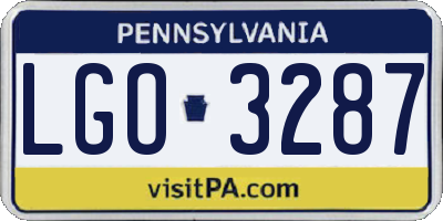 PA license plate LGO3287