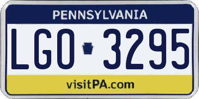 PA license plate LGO3295