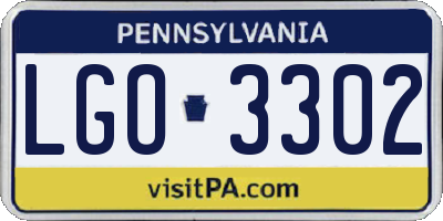 PA license plate LGO3302