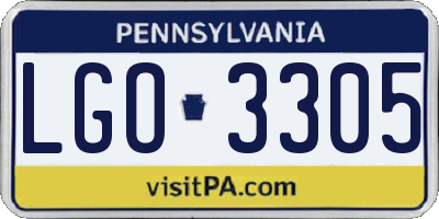PA license plate LGO3305