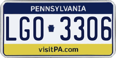 PA license plate LGO3306