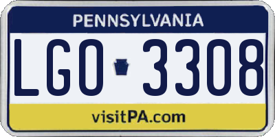 PA license plate LGO3308