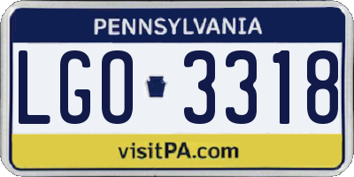 PA license plate LGO3318