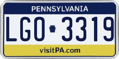PA license plate LGO3319