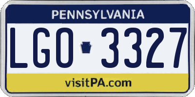 PA license plate LGO3327