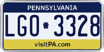 PA license plate LGO3328