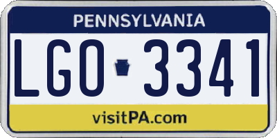 PA license plate LGO3341