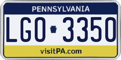 PA license plate LGO3350