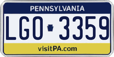 PA license plate LGO3359