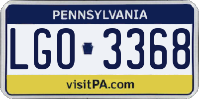 PA license plate LGO3368