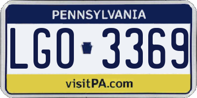PA license plate LGO3369