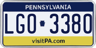PA license plate LGO3380