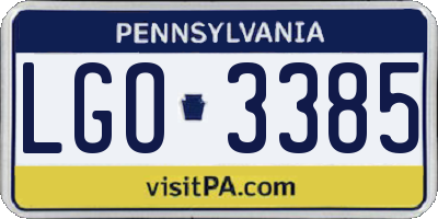 PA license plate LGO3385
