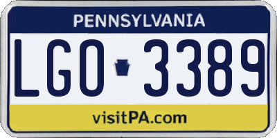 PA license plate LGO3389