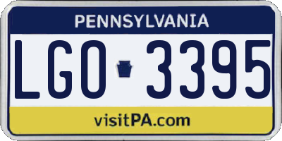 PA license plate LGO3395