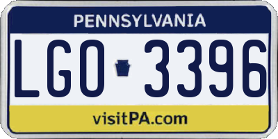 PA license plate LGO3396
