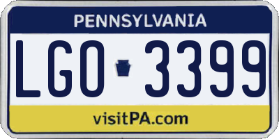 PA license plate LGO3399