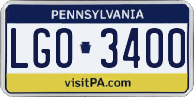 PA license plate LGO3400