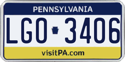 PA license plate LGO3406