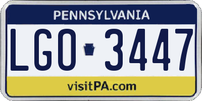 PA license plate LGO3447