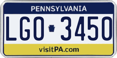 PA license plate LGO3450